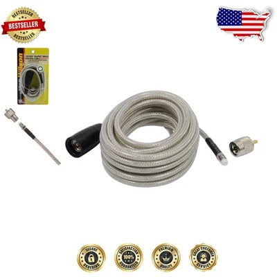 18FT Coax Cable with Removable Connectors - Perfect for Indoor/Outdoor CB Use - Image 1 of 4