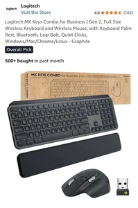 Lot clavier/souris Logitech MX Keys Combo Gen 2 pour entreprise - Gris sidéral (neuf) - Photo 1/6