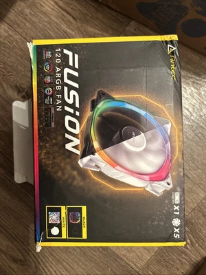 5 x Pack of Antec Fusion 120mm 12cm ARGB White PC Fans 2000RPM Controller Box (Y - Image 1 of 4