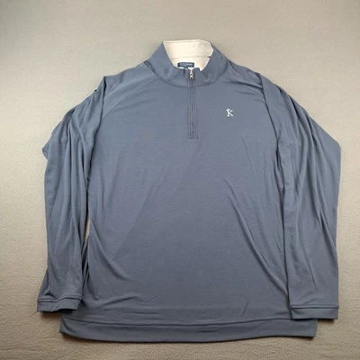 Pullover Peter Millar Crown Hecho a Mano 1/4 Cremallera Para Hombre Talla 2XL Azul Marino Golf MA21EK540 Foto 1 de 4