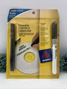 Kit de etiquetas de CD/DVD borrables Avery 10 etiquetas #7227 nuevo sellado - Imagen 1 de 8