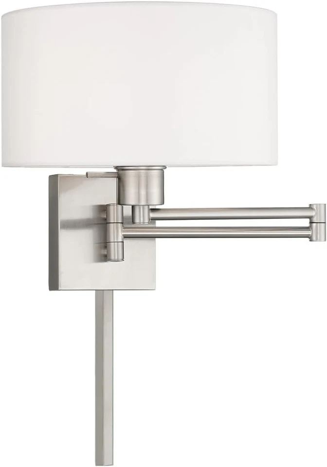 Brazo oscilante de una luz de 25" montaje en pared acabado níquel cepillado iluminación Livex 40036-91 Foto 1 de 3