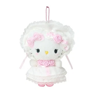 Hello Kitty mascot holder white frill Mini Plush Sanrio Original Japan - Picture 1 of 3
