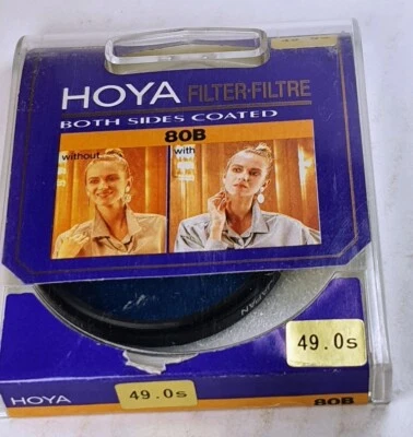 49mm Hoya 80B Blue Color Coated Glass Lens filter 80-B Japan Coated 49 mm E-49 - Image 1 of 4