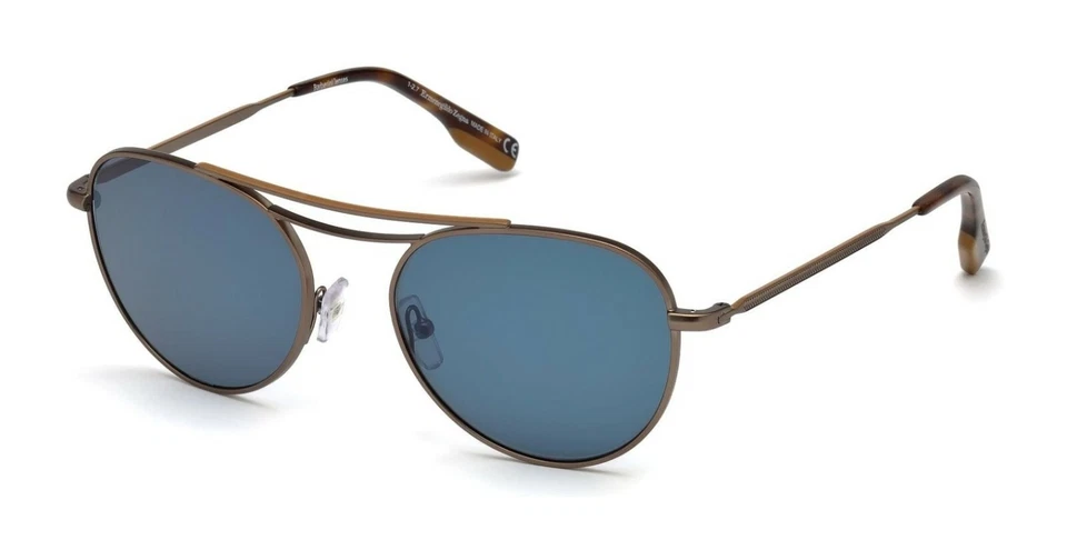 NUEVO CON ETIQUETAS Gafas de sol Ermenegildo Zegna ez0103 35V bronce mate habana AZUL 54m sin estuche Foto 1 de 1