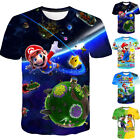 Kids Boys Super Mario 3D Short Sleeve Summer T-Shirt Basic Tee Blouse 4-8 Years↑