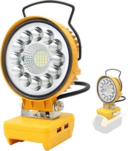 Cordless Led Work Light Flood Light Flashlight for DeWalt 18V Li-ion Battery USB - Picture 1 of 12