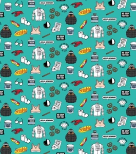 SEINFELD MEMORABLE  PRINT  100% COTTON FABRIC   18X43 INCHES - Picture 1 of 2