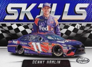 2018 CERTIFIED DENNY HAMLIN ~SKILLS~ (MIRROR BLUE) INSERT #S6 *s/n 5/99*