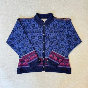 Dale of Norway Wool Knit Button Cardigan Casual Collection Floral Women's Size M - Picture 1 of 14
