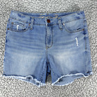 7 For All Mankind Weekend Jean Shorts Women 6 Distressed 90's Blue Whiskered