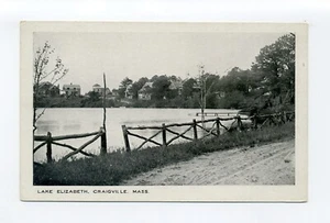 Craigville, Barnstable MA postal trasera en blanco, camino de tierra por agua, cabañas - Imagen 1 de 2