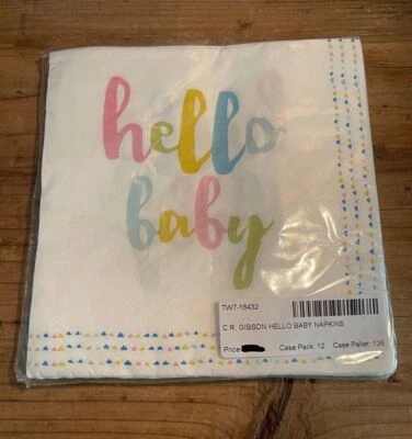 Servilletas de almuerzo de papel Hello Baby Girl 20 por paquete decoraciones de baby shower para niñas  Foto 1 de 2
