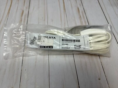 GENUINE IKEA ANSLUTA WHITE 11' 6" POWER SUPPLY CORD WITH SWITCH 301.214.11 *NEW* - Image 1 of 4