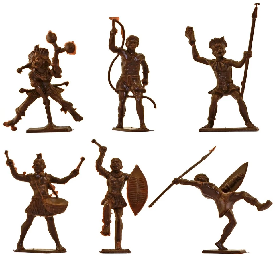 Cherilea Refundiciones - 6 Zulúes - Soldado de juguete de plástico de 60 mm sin pintar - ¡Poco stock! Foto 1 de 1