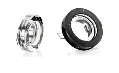 Kristalleinbaustrahler Klar oder schwarz blubber Kristall Glas Einbaustrahler - Bild 1 von 3