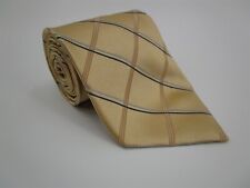 Jones New York Men's Tie Gold Yellow Blue Striped 60" Long x 4" Wide Silk 