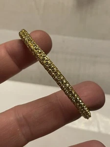 NOLAN MILLER Gold Tone Crystal Rhinestone Hinged Bangle Bracelet - Picture 1 of 5