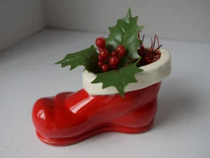 piccola fioriera per scarpe rosse per decorazioni natalizie - Foto 1 di 7