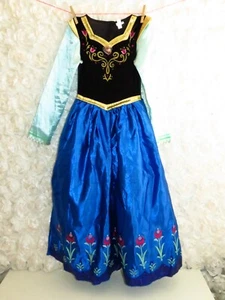 Disney FROZEN ANNA Velvet Bodice Glitter Halloween Costume Dress Up Child M 8-10 - Picture 1 of 7