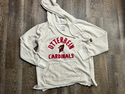 Женская серая белая толстовка с капюшоном Ottterbein University Cardinals размер средний - Изображение 1 из 4
