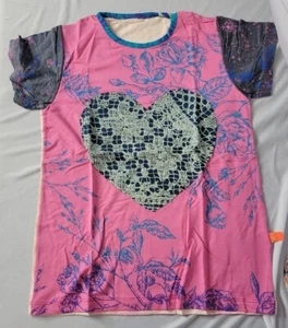 Juana De Arco Corazon Nido T-Shirt 10 Patchwork-Juana Print Mix-10 103 NWT - Picture 1 of 4