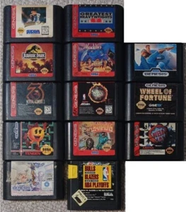 Sega Genesis 13 Game Lot NBA JAM, Mortal Kombat 3, Aladdin, Ms. Pac-Man + More! - Picture 1 of 2