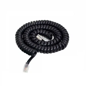 Cable de auricular en espiral de 25 pies, RJ22 (4P4C) negro - Imagen 1 de 1