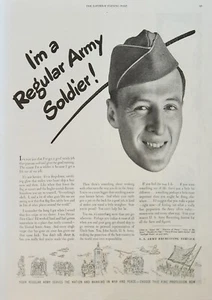 1946 U S Army Recruiting Service Vintage Ad I'm a regular Army soldier - Picture 1 of 1
