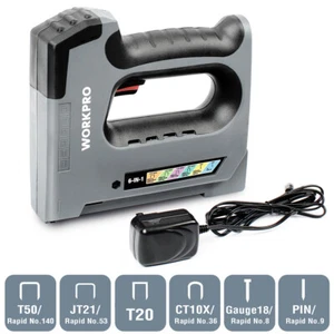 WORKPRO 6 in 1 Cordless Staple Gun 3.6V Rechargeable Electric Stapler w/Charger - Picture 1 of 13