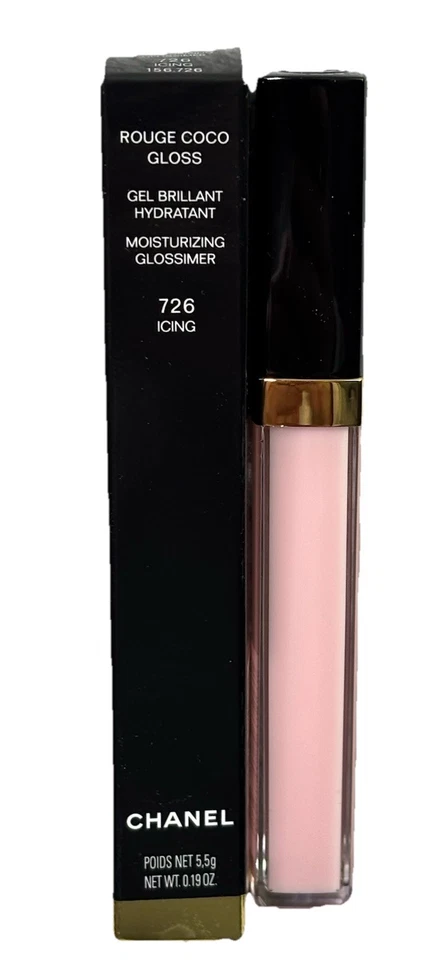 CHANEL Chanel Rouge Coco Brillo Brillo Hidratante Brillo Labial 726 Glaseado, NUEVO Foto 1 de 2