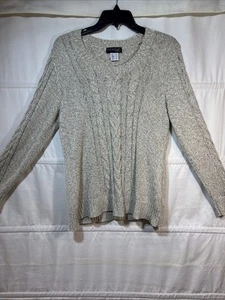 VTG European Germany Creations Cotton Cream Handmade Fisherman Sweater Cardigan - Picture 1 of 4