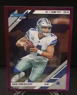 2019 Donruss Purple STAT LINE #73 Dak Prescott Dallas Cowboys serial #'d 17/67 - Image 1 of 3