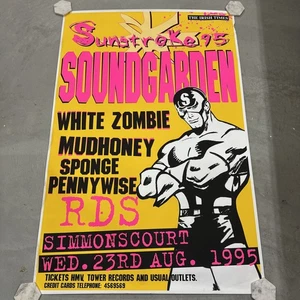 Vintage 1995 SOUNDGARDEN Tour Poster Sunstroke White Zombie Mudhoney 60"x40" - Picture 1 of 8