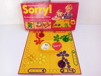 Vintage 1980 Waddingtons Sorry! Board Game Very Good Condition Complete FREE P&P - Image 1 of 4