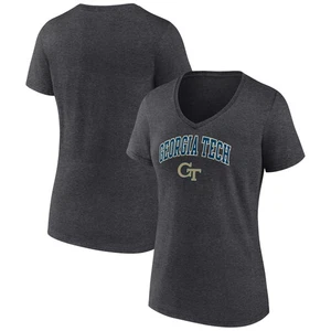 Damen-T-Shirt anthrazit Georgia Tech gelb Jacken Campus V-Ausschnitt - Bild 1 von 3