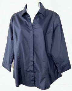 Riders Lee Gr. XL dunkelblau 3/4 Ärmel Bluse Hemd pflegeleicht Knopfleiste gebraucht, in einwandfreiem Zustand - Bild 1 von 9