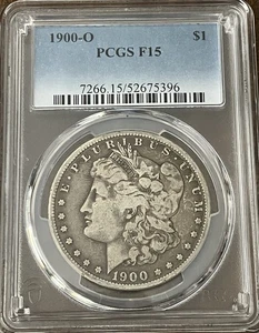 1900-O PCGS F15 Morgan Silber Dollar 1 $ SCHÖNES BEISPIEL! O/CC Sorte - Bild 1 von 4