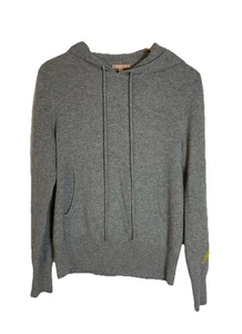 Felpa con cappuccio Kier+J 100% cashmere grigio fulmine canguro taglia MD - Foto 1 di 12