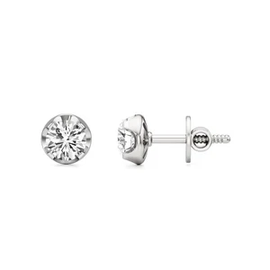 1.00Ct Round IGI Certified Lab Grown Diamond Stud Prong Earrings 14k White Gold - Picture 1 of 13