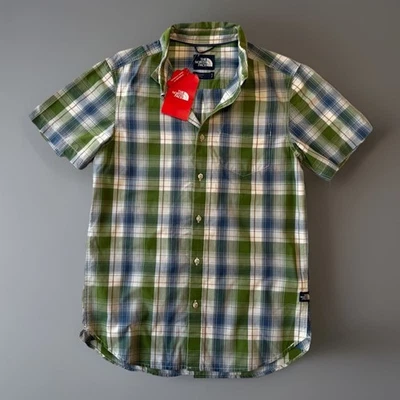 NUEVO CON ETIQUETAS Camisa Estilo de Vida The North Face A Cuadros Abotonada Manga Corta Para Hombres Pequeña Foto 1 de 4