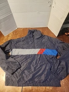 Vintage 80's NIKE Blue Tag Windbreaker Track Jacket Quarter Zip Size L EUC  - Picture 1 of 6