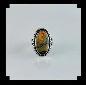 Anello artigianale in agata sterling e bombi misura 7 - Foto 1 di 6