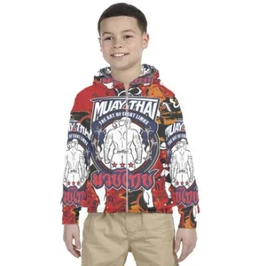 Kids Hoodie Muay Thai Boxing Hoodie Unisex For Children - Picture 1 of 4