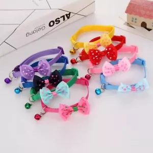 Small Dog Cat Collar Bowtie USA ~ 20pcs/50pcs ~ Buckle Bell Bow Tie Puppy Kitten - Picture 1 of 2