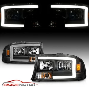 1998-2004 For Dodge Durango/Dakota Black Super Bright LED C Bar Headlights - Bild 1 von 10
