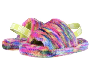 UGG GS Fluff Yeah Pixelate Sandal Multicolor 1129072K-WHT g - Picture 1 of 6