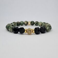 Lepidolite Black Onyx Handmade Gift Gemstone Bracelet Chakra Jewelry Stone   