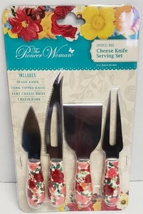 Pioneer Woman Cheerful Rose Cheese Knife Serving Set - 4 Pieces - Picture 1 of 2