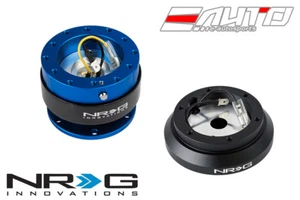 NRG Steering Wheel Short Hub SRK-100H + Blue Gen2 Quick Release Ti Chrome Ring - Picture 1 of 4